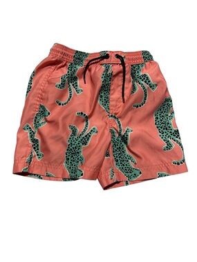 Tea Collection Boys Jaguar Cheetah Print Swim Trunks Shorts Size 5